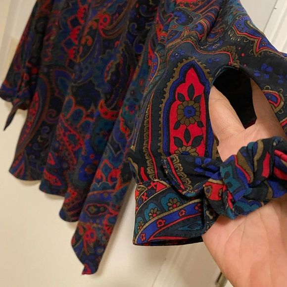 Lauren Ralph Lauren Floral Multicolor Paisley Top Sz XXL - Picture 2 of 10